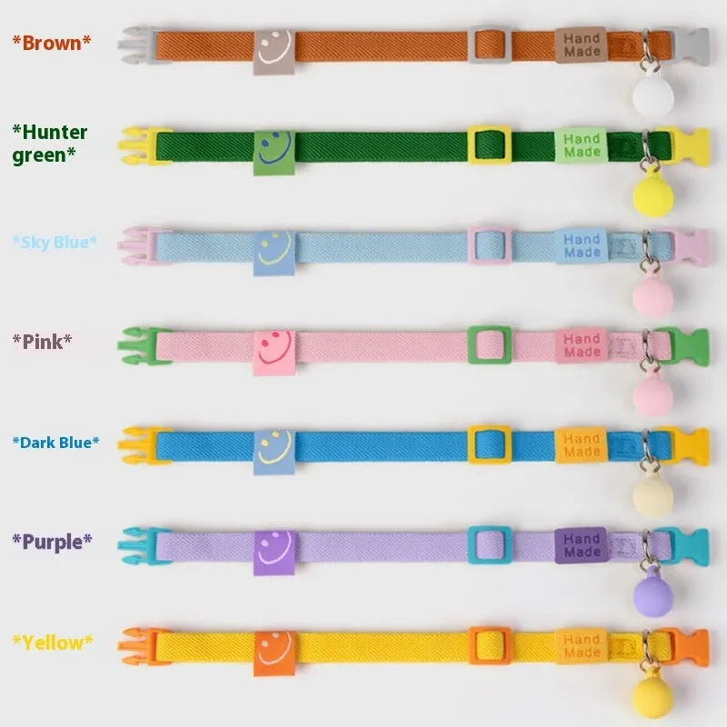 High elasticity polyester pet collar for small dogs in multiple colour options showing monochrome pattern