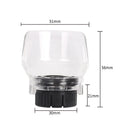 Transparent plastic horn-shaped safety cover for Delta industrial grinder models.
