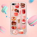 Custom transparent ice cream pattern silicone phone case for compatible iPhone models.