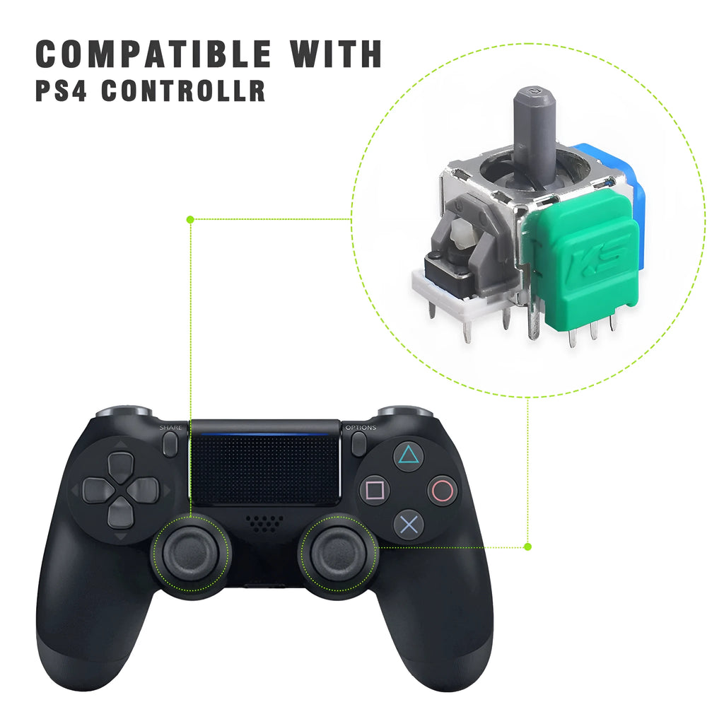 Hall effect magnetic joystick replacement module for PS5, PS4, Switch and XBOX game controllers.