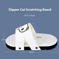 White corrugated paper cat scratch board with slipper style design for feline scratching