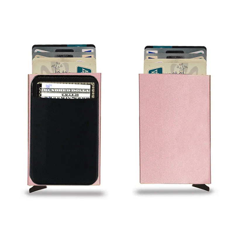 Frosted aluminium credit card holder in choice of eight colours measuring 9.5 × 6 × 1.0 cm