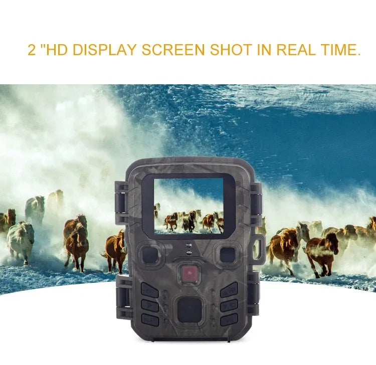 Black plastic infrared night vision monitoring device with camera lens and TF card slot