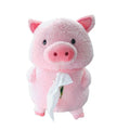 Plush cartoon animal tissue box for car and home decoration in lamb and pig designs