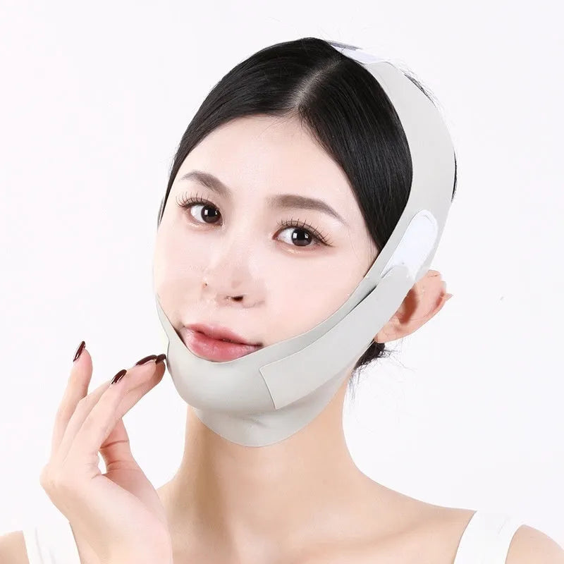 Graphene V face shaping mask in purple and green colours for facial lifting and tightening