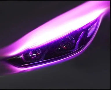Flexible silicone LED car light strip with daytime running lights and flowing turn signal function