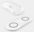 Black and white dual wireless charging pad for two phones with Type-C cable
