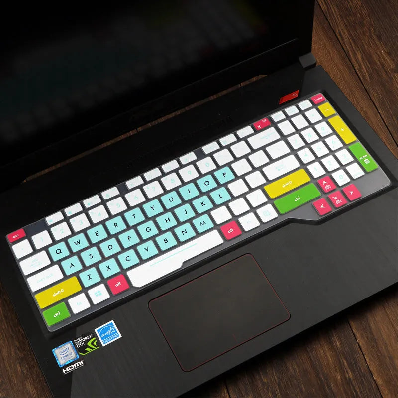 ASUS Flight laptop keyboard protective silicone cover in translucent mint colour showing anti-glare matte finish