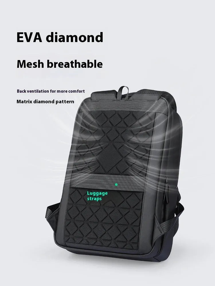 Graphite grey USB business backpack made from Oxford cloth with below 20L capacity