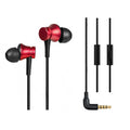 Piston wired in-ear headphones with 3.5mm connector in black, blue and red colour options