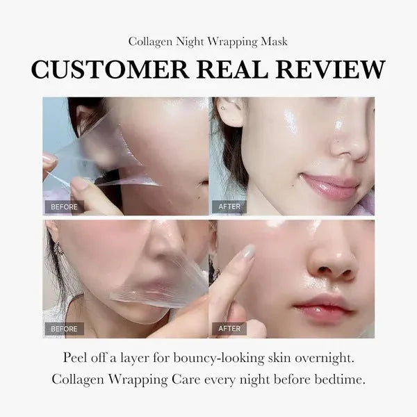 Collagen night face mask with brush for firming skin and removing blackheads