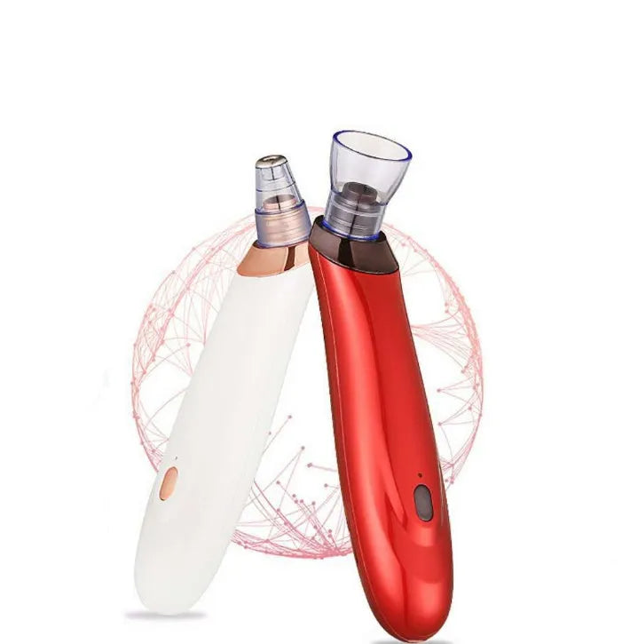 Electric blackhead remover device with multiple nozzle attachments for facial pore cleaning