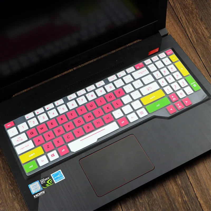 ASUS Flight laptop keyboard protective silicone cover in translucent mint colour showing anti-glare matte finish