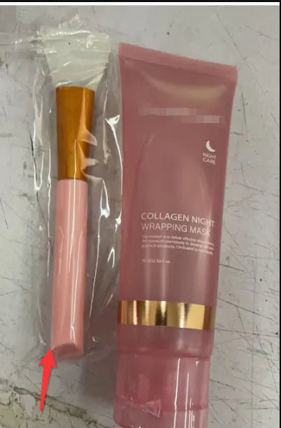 Collagen night face mask with brush for firming skin and removing blackheads