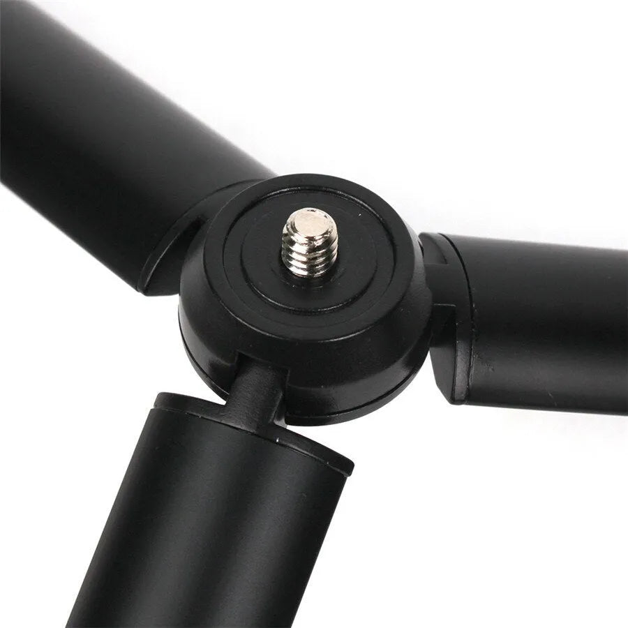 Black aluminium mobile phone tripod with PTZ head for iPhone compatibility