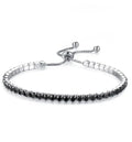 Star Shining Bracelet in silver with platinum finish and zircon stone, 27cm length