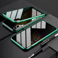Magnetic anti-peeping phone case for Samsung Galaxy in clamshell design with double-sided glass construction