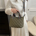 Soft Oxford cloth shoulder messenger bag with embroidery design and internal phone pocket in horizontal square shape
