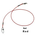 54cm steel wire fishing leaders with double buckle pins in green, black and red colours