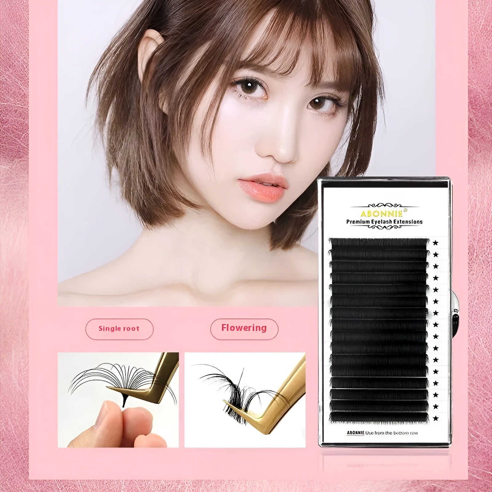 Dense 16-row false eyelashes made from mink hair in a matte round wool style on a clear strip.