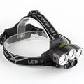 Head-mounted camping headlamp with waterproof construction and long-range fixed focus beam