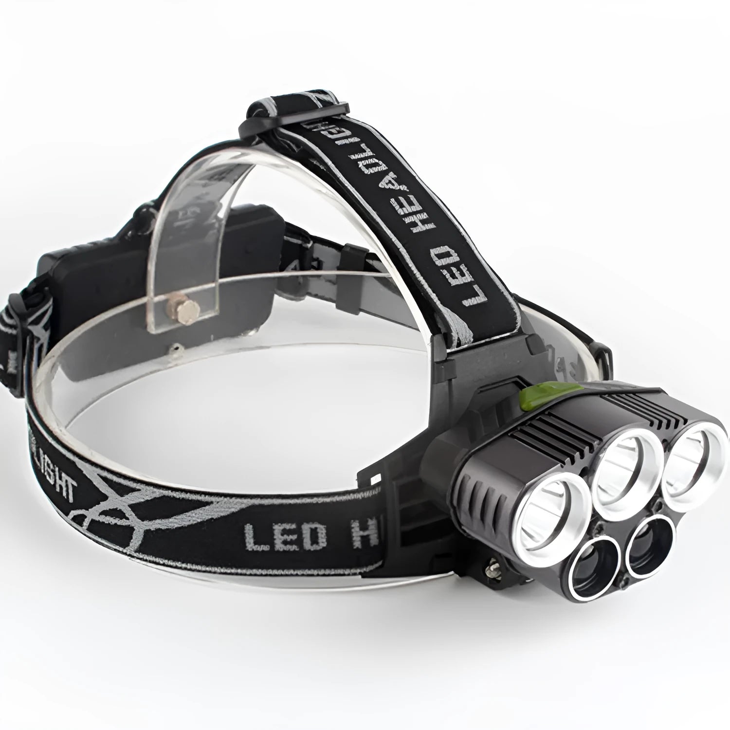 Head-mounted camping headlamp with waterproof construction and long-range fixed focus beam