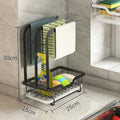 Foldable plastic kitchen storage rack with new Chinese style design for dishcloth organisation