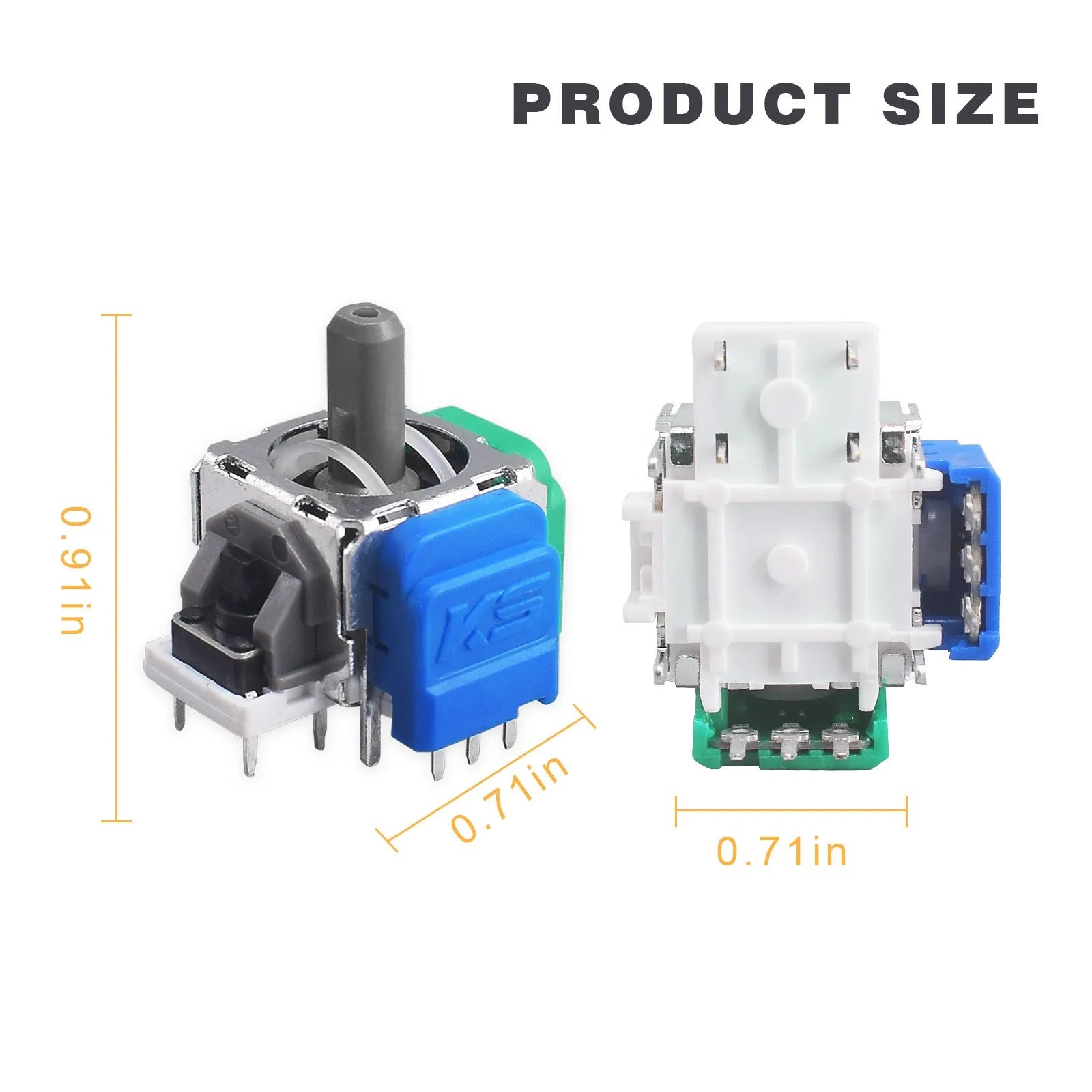 Hall effect magnetic joystick replacement module for PS5, PS4, Switch and XBOX game controllers.