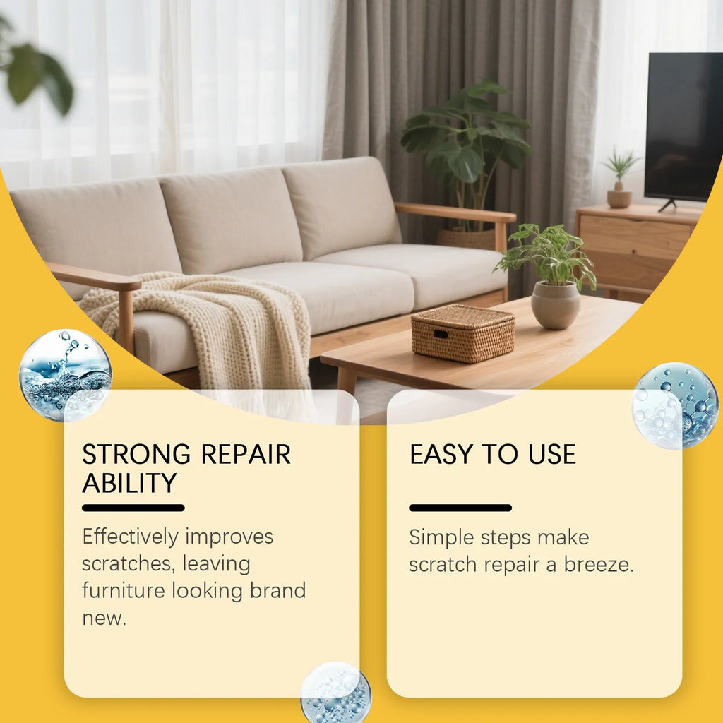 Wooden furniture scratch care agent bottle with microfiber towel for surface maintenance