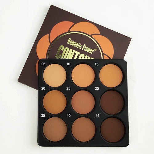 Dark matte makeup palette with nine waterproof colours and repair disk for punk and fashion styles