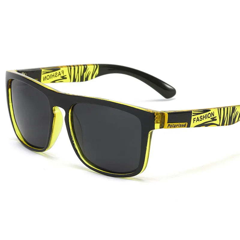 Elastic paint fashion sunglasses square frame UV400 polarised lens sporty style for men and women