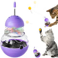 Rope green and yellow interactive cat wand toy with a teaser stick and a wobble base containing a slow feeder.