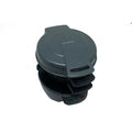 Breakfast sandwich maker with egg cooker ring in bright red, orange, or silver grey colours