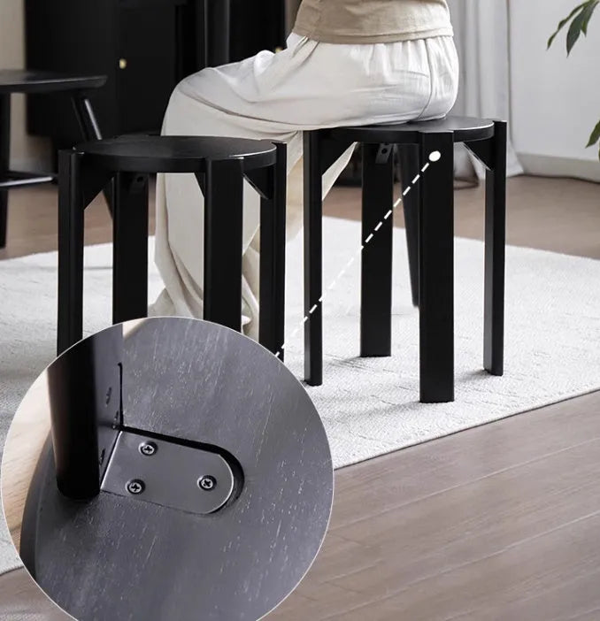 Iron stackable round dining stool in modern design with multiple colour options