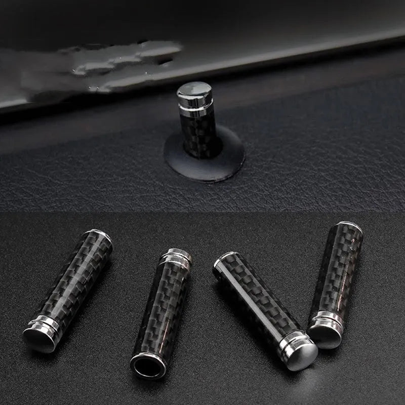 Four carbon fibre car door handle covers with metal components for direct replacement installation