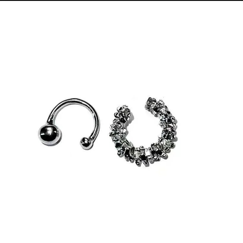 Women's irregular geometric frosty style ear clip earrings in alloy with clip fitting