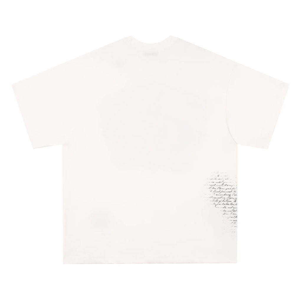 Pure cotton hip hop gothic style T-shirt with letter pattern in black and white colours