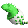 Blue durable dinosaur-shaped dog chew toy with an integrated rope and textured surface for dental care.