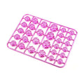 Set of 30 coloured ABS plastic screw caps for motorcycle engine modification.