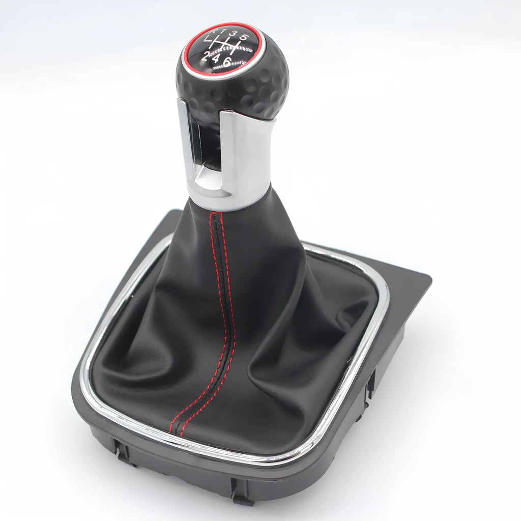 Leather gear shift lever handball and dust boot for Volkswagen Golf models.