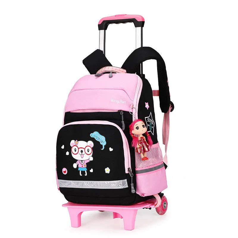 Korean detachable trolley bag made of Oxford cloth, 42cm high, in red colour, for elementary school students