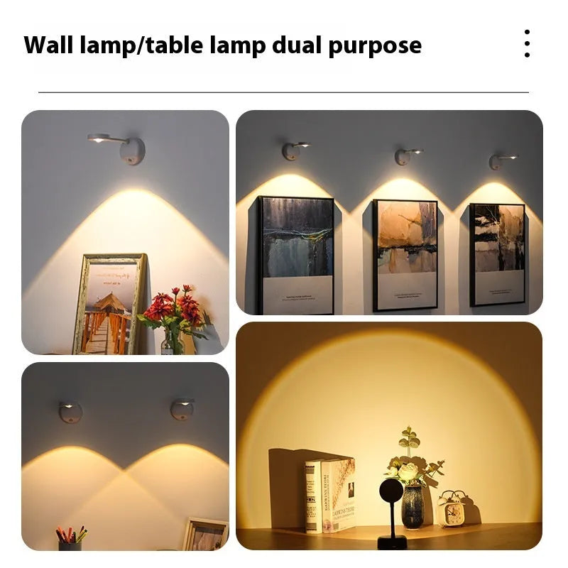 Geometric rechargeable wireless wall lamp in black or white with remote control