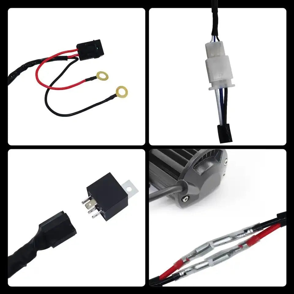 One drag two 2 metre silicone automotive wiring harness for LED roof spotlight installation