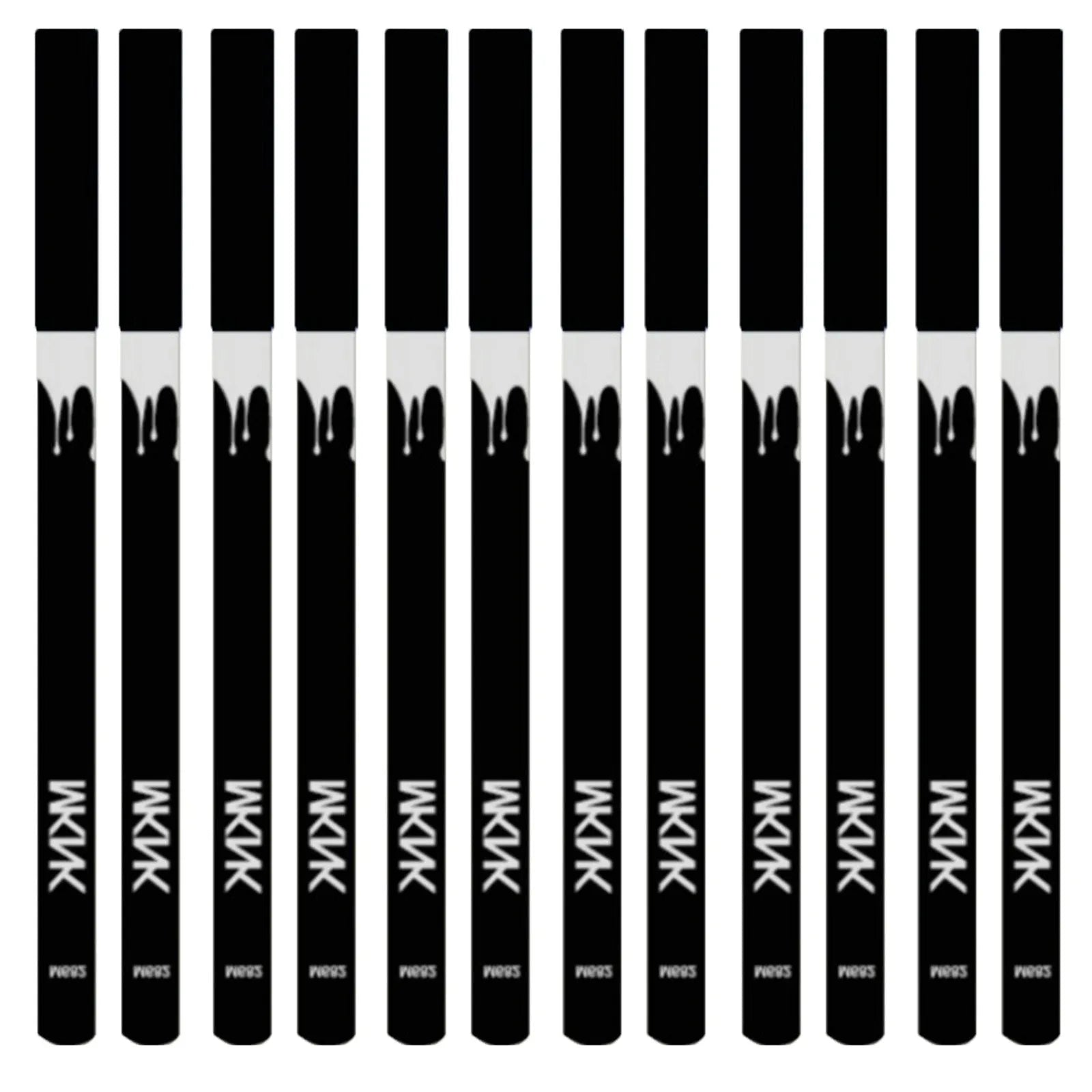 12 white and black retractable eyeliner pencils with sharpener in waterproof makeup set