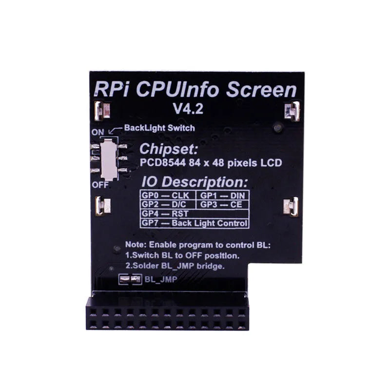 1.6 inch LCD display screen with backlight switch for Raspberry Pi system monitoring