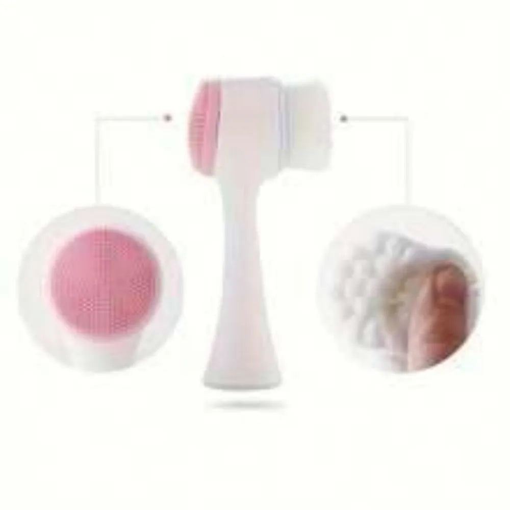 Blue and pink nylon bristle pet paw brushes for dog and cat grooming.