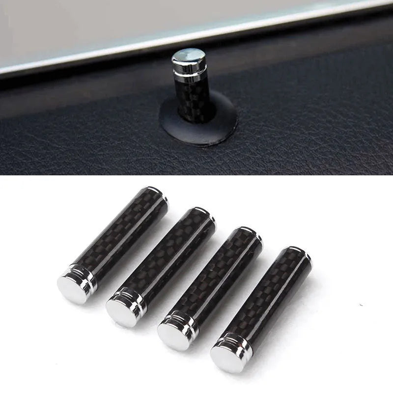 Four carbon fibre car door handle covers with metal components for direct replacement installation