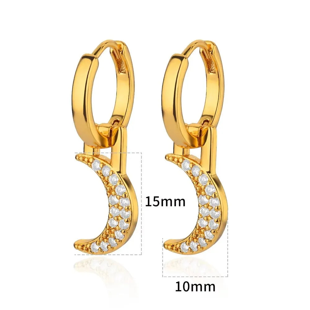Women's copper butterfly earrings with irregular geometric heart and star designs in multiple colours