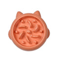 Green bone-shaped slow feeder bowl for dogs and cats with interior ridges
