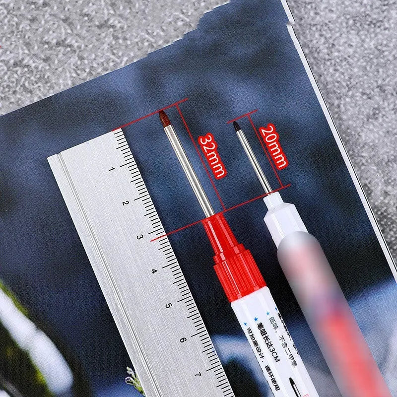 Oil-based waterproof woodworking marker pen in black, red, blue, green colours for timber marking